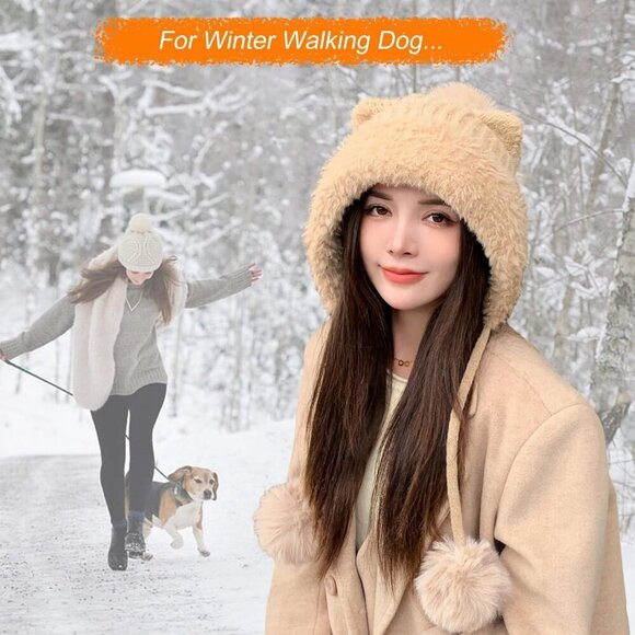 Women Mise Winter Sherpa Beanie Hats Knit Ear Flaps Peruvian Cover Ears main image 7